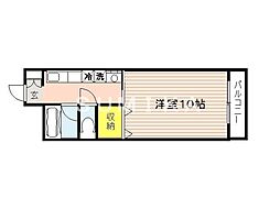 JR山陽本線 岡山駅 徒歩13分の賃貸マンション 6階1Kの間取り