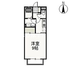 JR津山線 法界院駅 徒歩26分の賃貸アパート 2階1Kの間取り