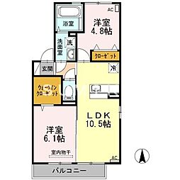 メゾン・シュシュ 2LDKの間取図画像