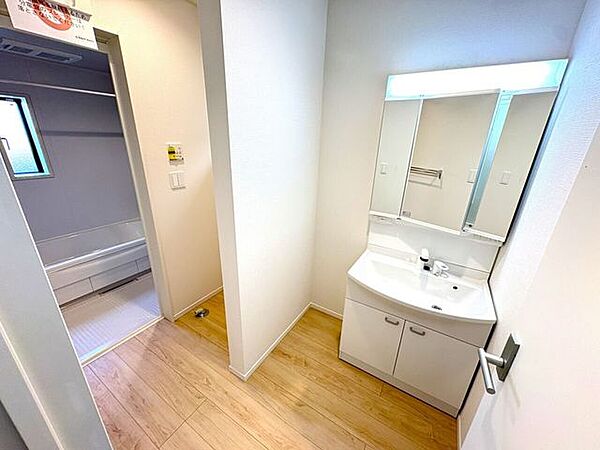 シャワー付き洗面化粧台♪朝の身支度も楽々♪