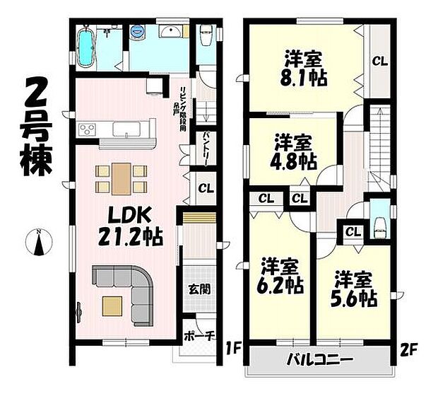 4LDK♪リビング21.2帖♪