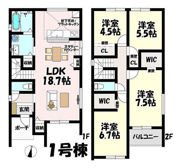 4LDK♪リビング18.7帖♪