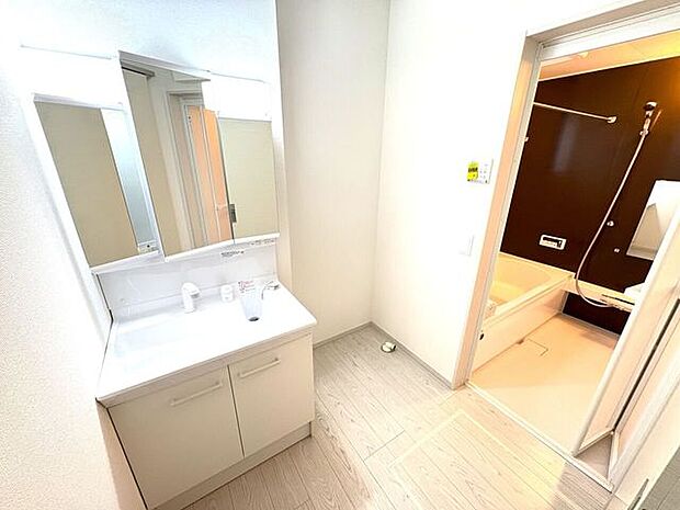 シャワー付き洗面化粧台♪朝の身支度も楽々♪