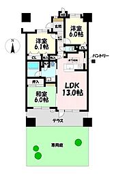 ライオンズマンション港西第5 3LDKの間取図画像