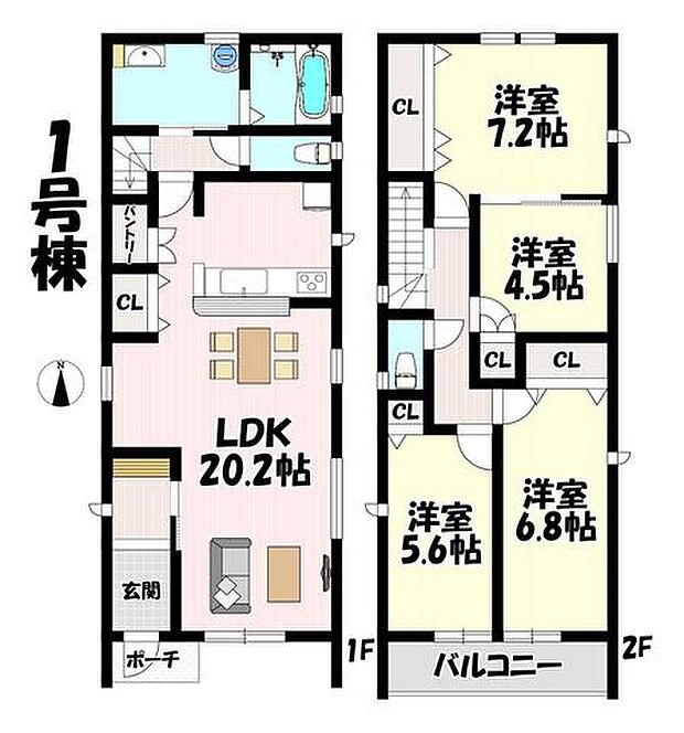 4LDK♪リビング20.2帖♪
