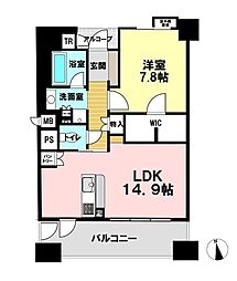 リベ・グラート姫路ベルスウィート 1LDKの間取図画像