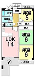 ユニライフ明石魚住 3LDKの間取図画像