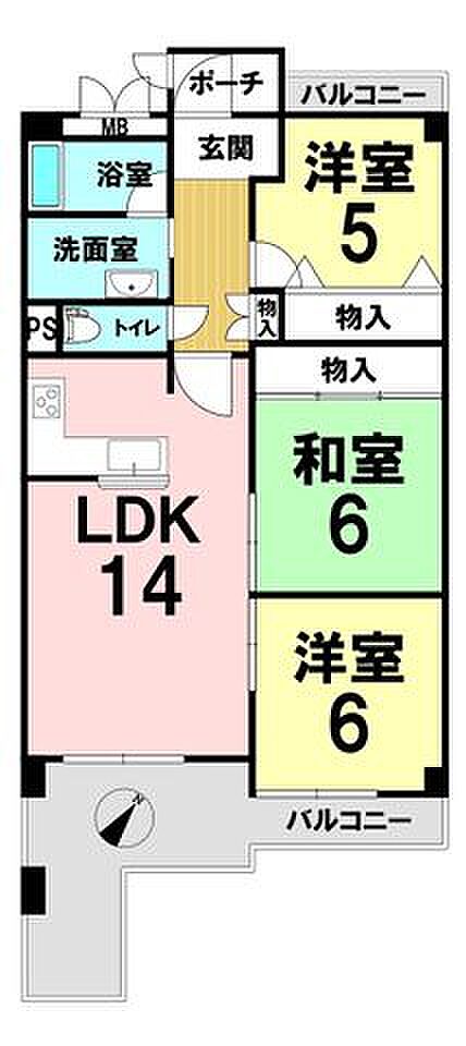 3LDK 間取り