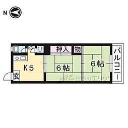 奥野マンション 2Kの間取図画像