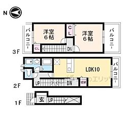 グッドウエリング上ノ坂 2LDKの間取図画像