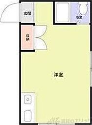 K'sコートリバーサイド相川 ワンルームの間取図画像