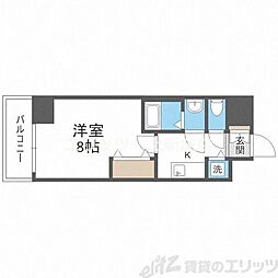 ONEROOFFLATTENJINBASHI 1Kの間取図画像