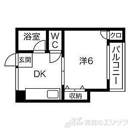 サンヒルズ 1DKの間取図画像