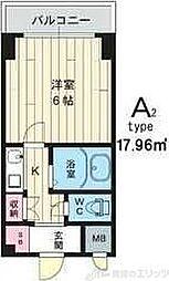 ラ・レジダンス・ド・江坂 1Kの間取図画像
