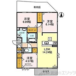 レジデンスツバキ 3LDKの間取図画像