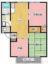 サンビレッヂ新和B棟 1階3DKの間取り