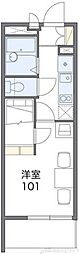 レオパレスセレッソ 1Kの間取図画像