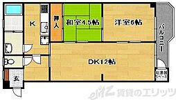 チサンマンション第一江坂 2LDKの間取図画像