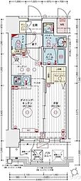 エステムコート新大阪17ベイス 1DKの間取図画像