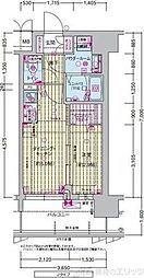 プレサンス東淀川駅前プローシェ 1DKの間取図画像