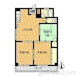 上新庄ビューハイツ 3階3LDKの間取り