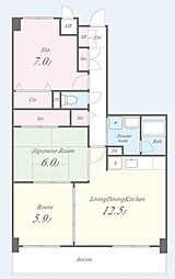 プラージュキシダ 2階3LDKの間取り