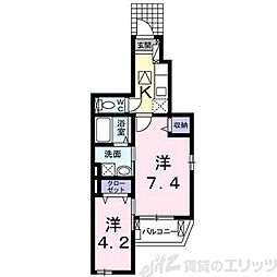 パーチェ　ブレッザ 1階2Kの間取り