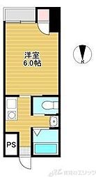 シャルル上新庄 1Kの間取図画像