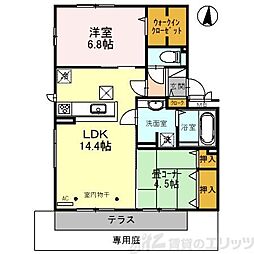 LaLuceYAMATE 2LDKの間取図画像