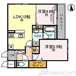 トリシア江坂 2LDKの間取図画像