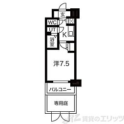 ディームス江坂 1Kの間取図画像