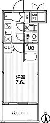 エグゼ天神橋 1Kの間取図画像