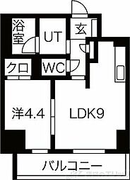 グラヴィーア江坂江の木町 1LDKの間取図画像