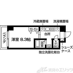 ブランメゾン堀川 1Kの間取図画像