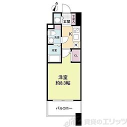 プラウドフラット新大阪 1Kの間取図画像