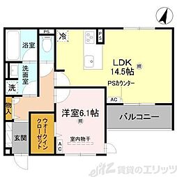AF sweet 1LDKの間取図画像