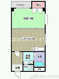グランドハイツユタカ 1LDKの間取図画像