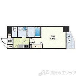 インザグレイス新大阪ソレアード 11階1Kの間取り