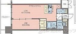 プレジオ梅田 1LDKの間取図画像