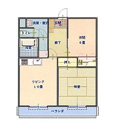 ハイツ安曇野5 2DKの間取図画像