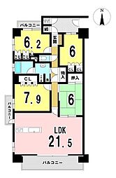 藤和シティホームズ一宮大宮 4LDKの間取図画像