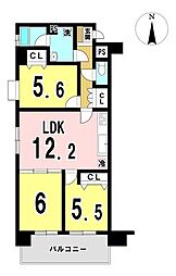 パラシオン一宮 3LDKの間取図画像