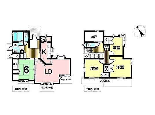 間取り 四日市市釆女が丘2丁目　中古一戸建て