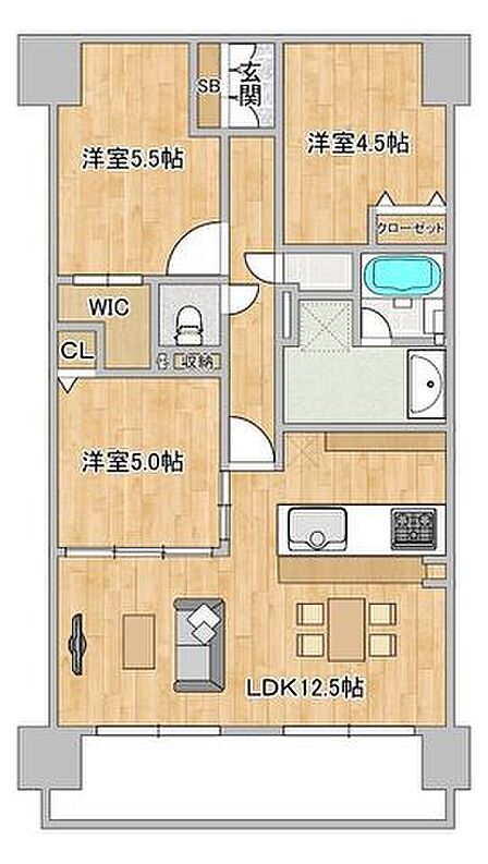 3LDK 間取り