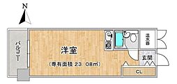 シャンボール第3新大阪 ワンルームの間取図画像
