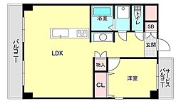 ライオンズマンション野田 1LDKの間取り