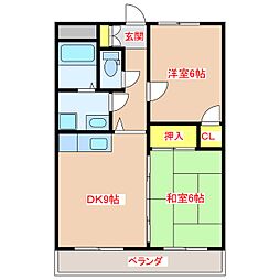 グランドール22号館 2DKの間取図画像