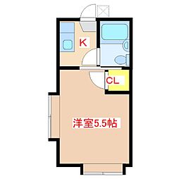 メゾン・ド・花木 1Kの間取図画像