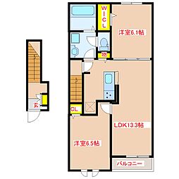 サントマリー・ド・ラメール　VIII 2階2LDKの間取り