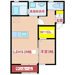 ＥＰＣＯＴ・ＳＰＡＣＥ 1階1LDKの間取り